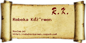 Rebeka Kármen névjegykártya